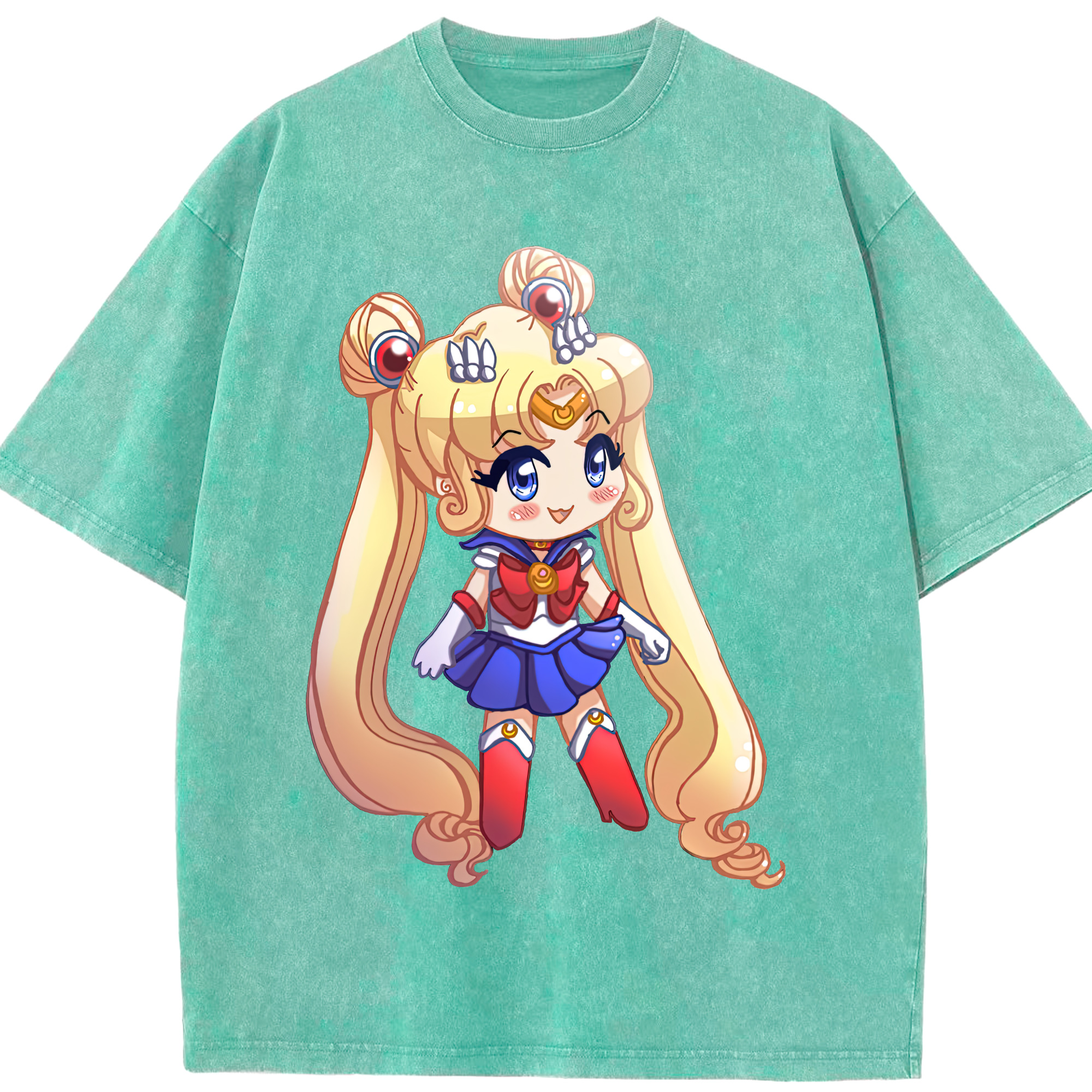 （画像用） 美少女戦士セーラームーン 月野 うさぎ つきの うさぎ Sailor Moon Tsukino Usagi 綿100% ヴィンテージ風 半袖Tシャツ（フロントプリント）